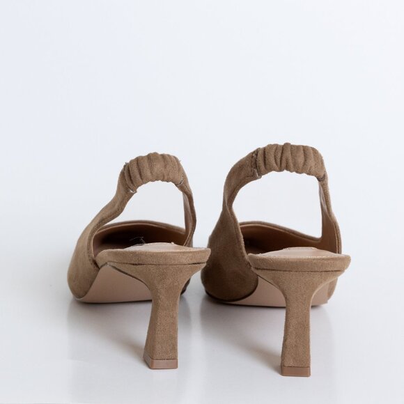 Steve Madden Giorgie Taupe Slingback Heels - Picture 5 of 14